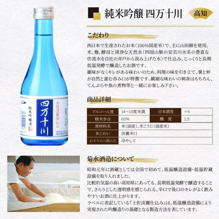 菊水 純米吟醸 四万十川 300ml 12本