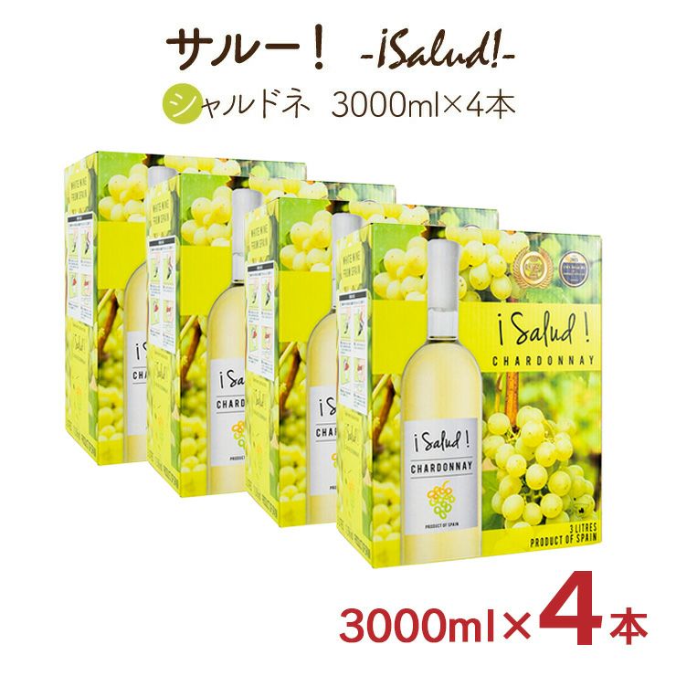 白ワイン　ボックス　サルー　シャルドネ　辛口　スペイン　3000ml×4本 サルー シャルドネ 3000ml 4本 白ワイン セット 辛口 スペイン