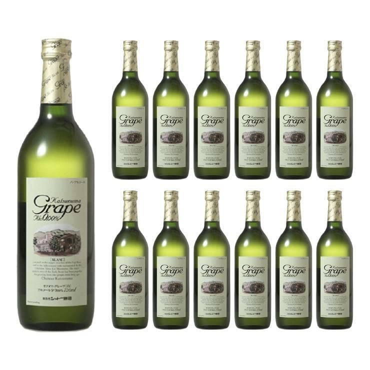 ノンアルコール ワイン カツヌマグレープ 白 瓶 ノンアルコール 720ml 12本
