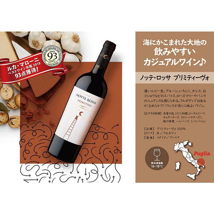 ノッテロッサ フィアーノ＆プリミティーヴォ セット 750ml 2本