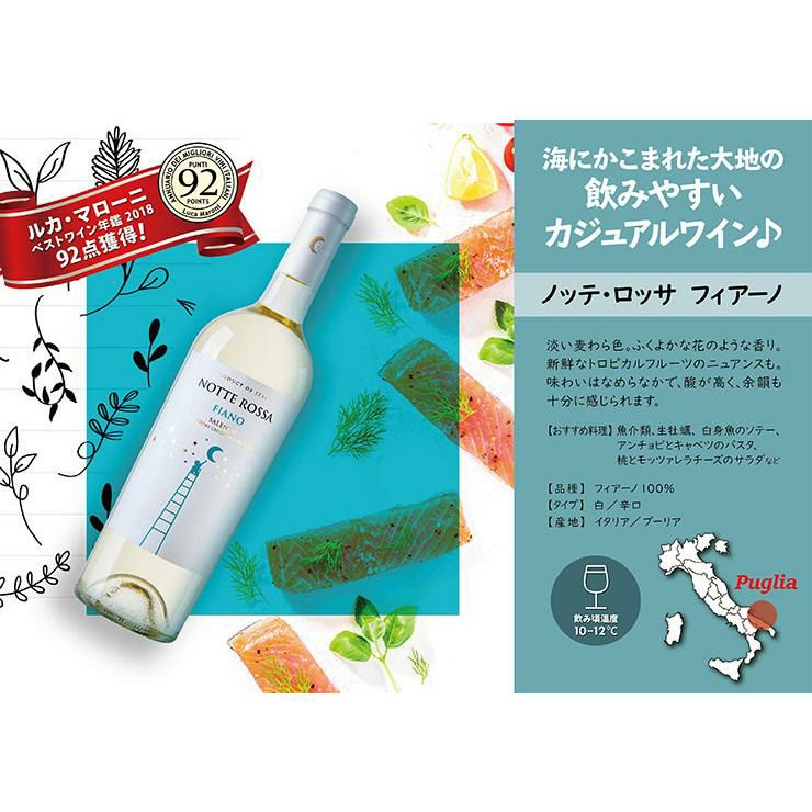 ノッテロッサ フィアーノ＆プリミティーヴォ セット 750ml 2本