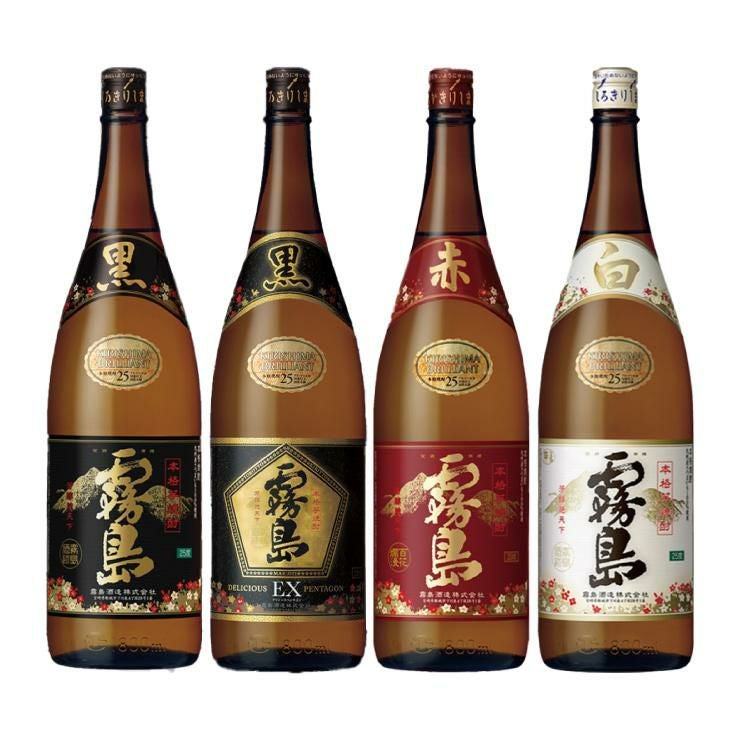 霧島酒造 芋焼酎 飲み比べ 1800ml 4本 黒霧島 赤霧島 人気銘柄 ギフト