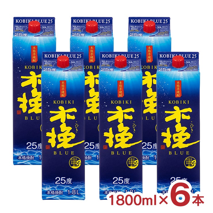 焼酎 木挽BLUE 25度 パック 1800ml 6本