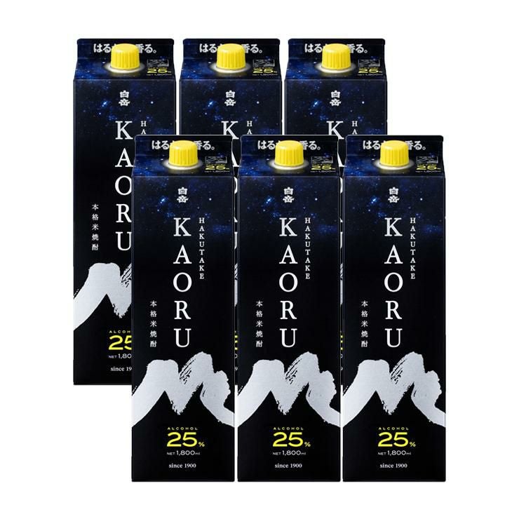 白岳 KAORU 1800ml 6本 25度 米焼酎 紙パック