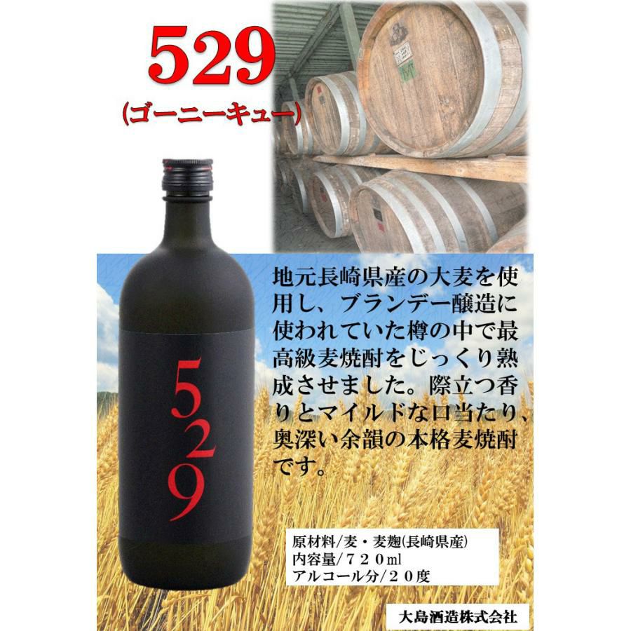 麦焼酎 大島酒造 本格焼酎 529 麦 20度 720ml 6本