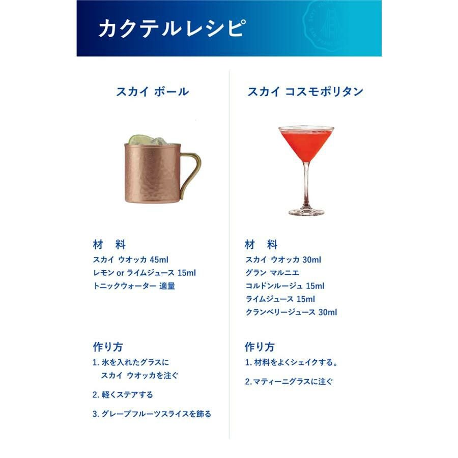 ウォッカ スカイ ウオッカ イタリア 750ml 6本 