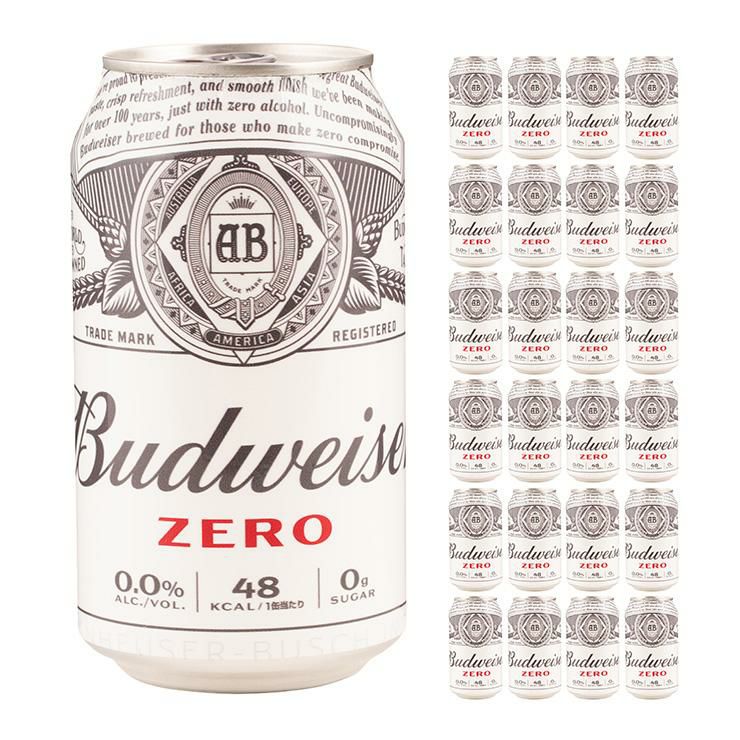 ノンアルコール ビール バドワイザー ゼロ 缶 350ml 24本