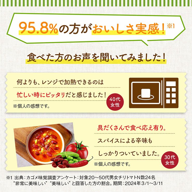 カゴメ ごろっとお豆のチリトマトスープ 250g 10袋