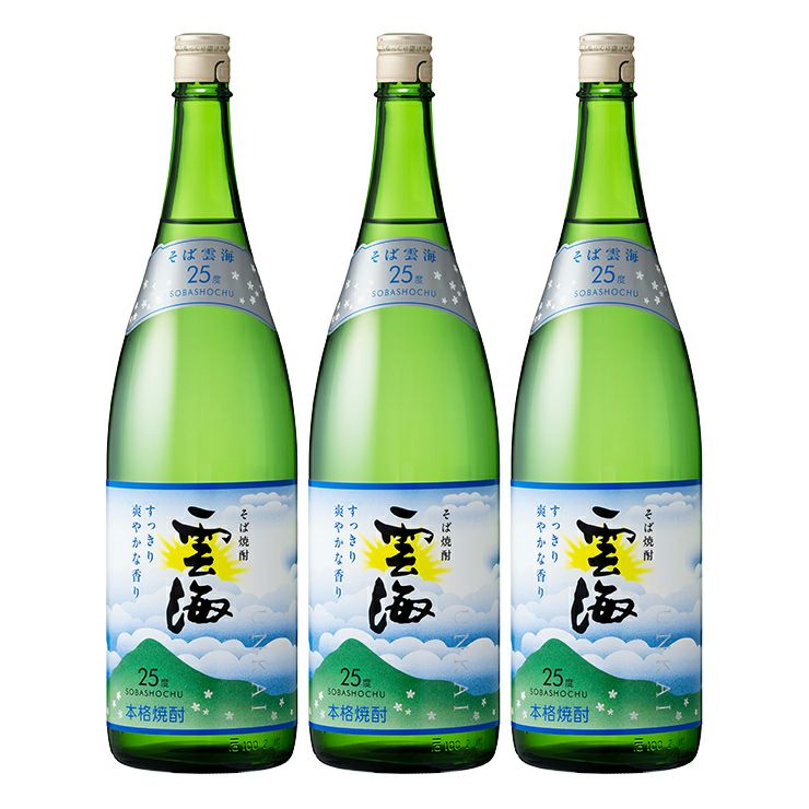 雲海酒造 そば雲海 25度 1800ml 3本