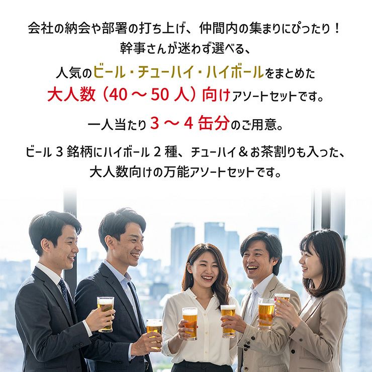 幹事さん応援! 宴会セット 192本 24本×8箱 