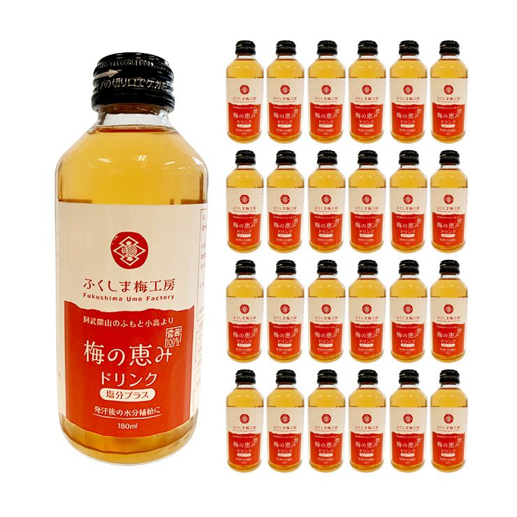 大内安男商店 梅農園 ふくしま梅工房 梅の恵み ドリンク 塩分プラス 180ml 24本 
