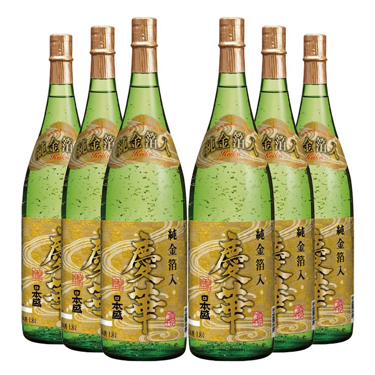 日本盛 慶華 純金箔入 1.8L 6本 
