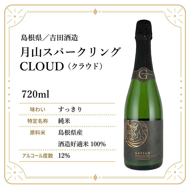 TASU+ 吉田酒造 月山 スパークリング クラウド 720ml 1本 