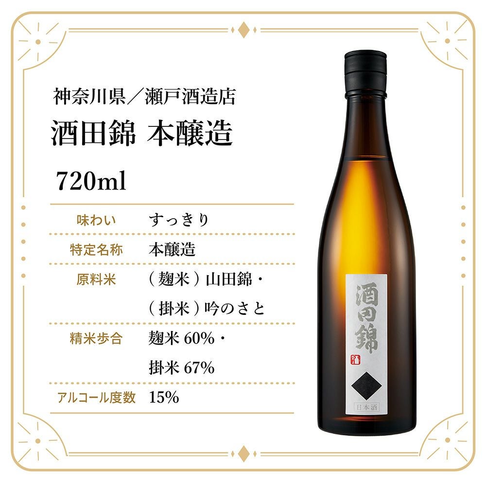 瀬戸酒造店 酒田錦 本醸造 720ml 1本