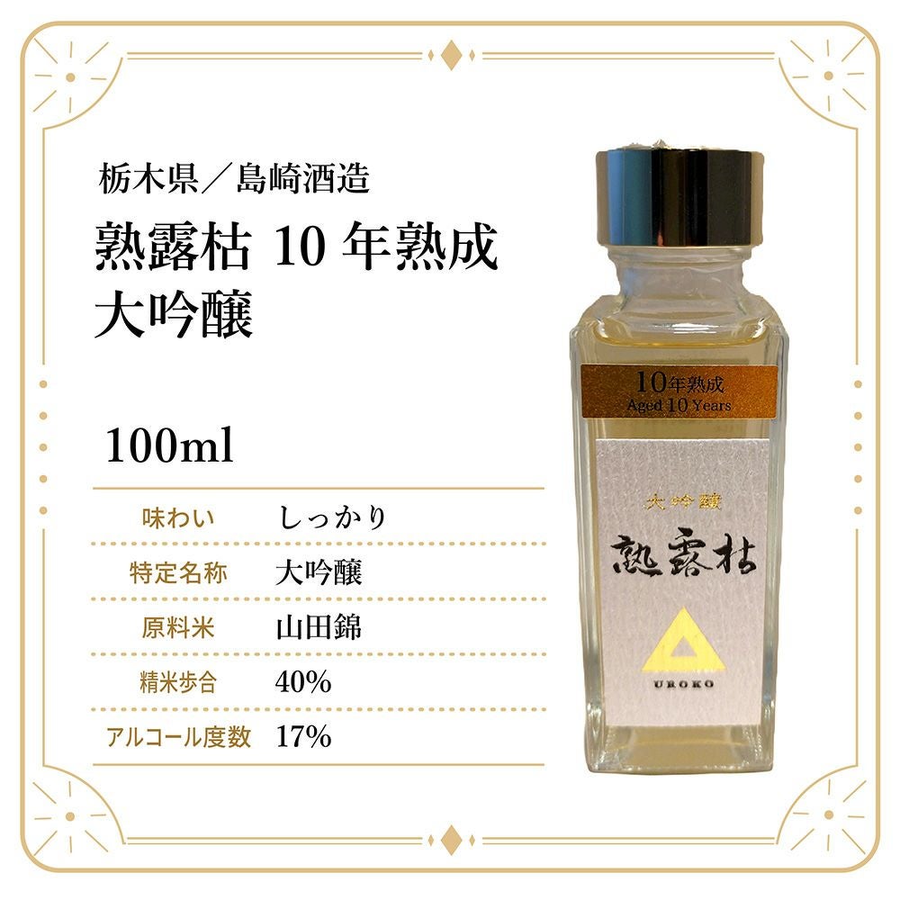 島崎酒造 熟露枯 10年熟成 大吟醸 100ml 1本 