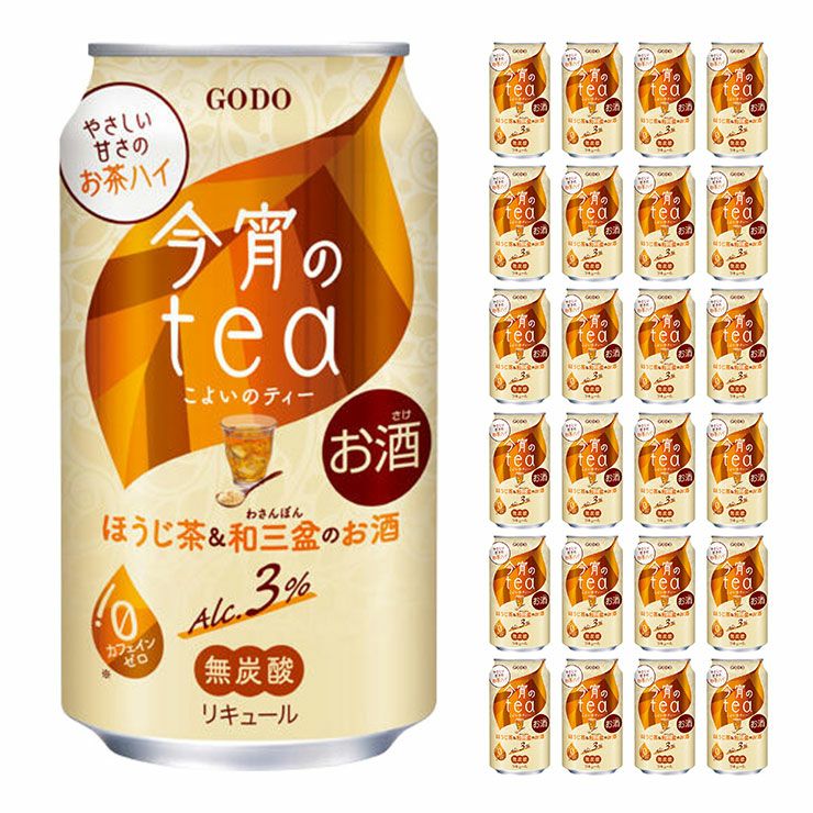 合同酒精 今宵のtea ほうじ茶＆和三盆のお酒 350ml 24本