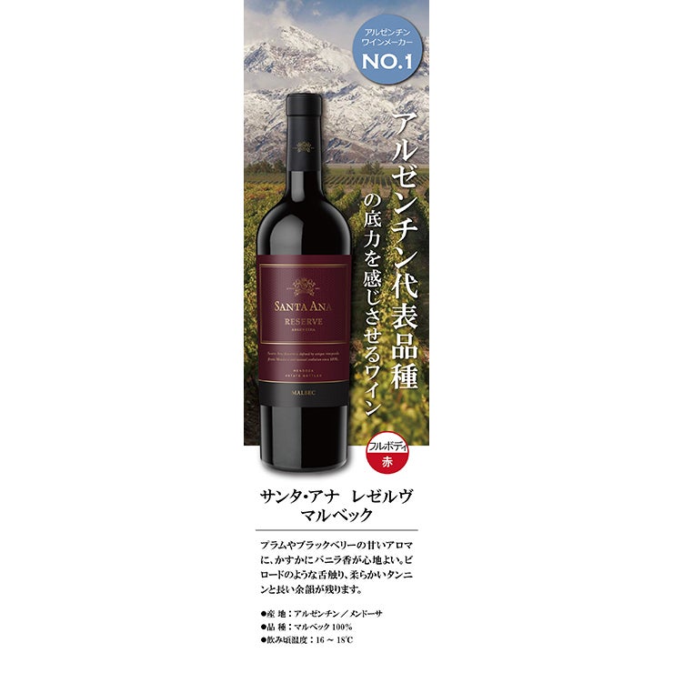 サンタ・アナ レゼルヴ マルベック 赤 750ml 12本
